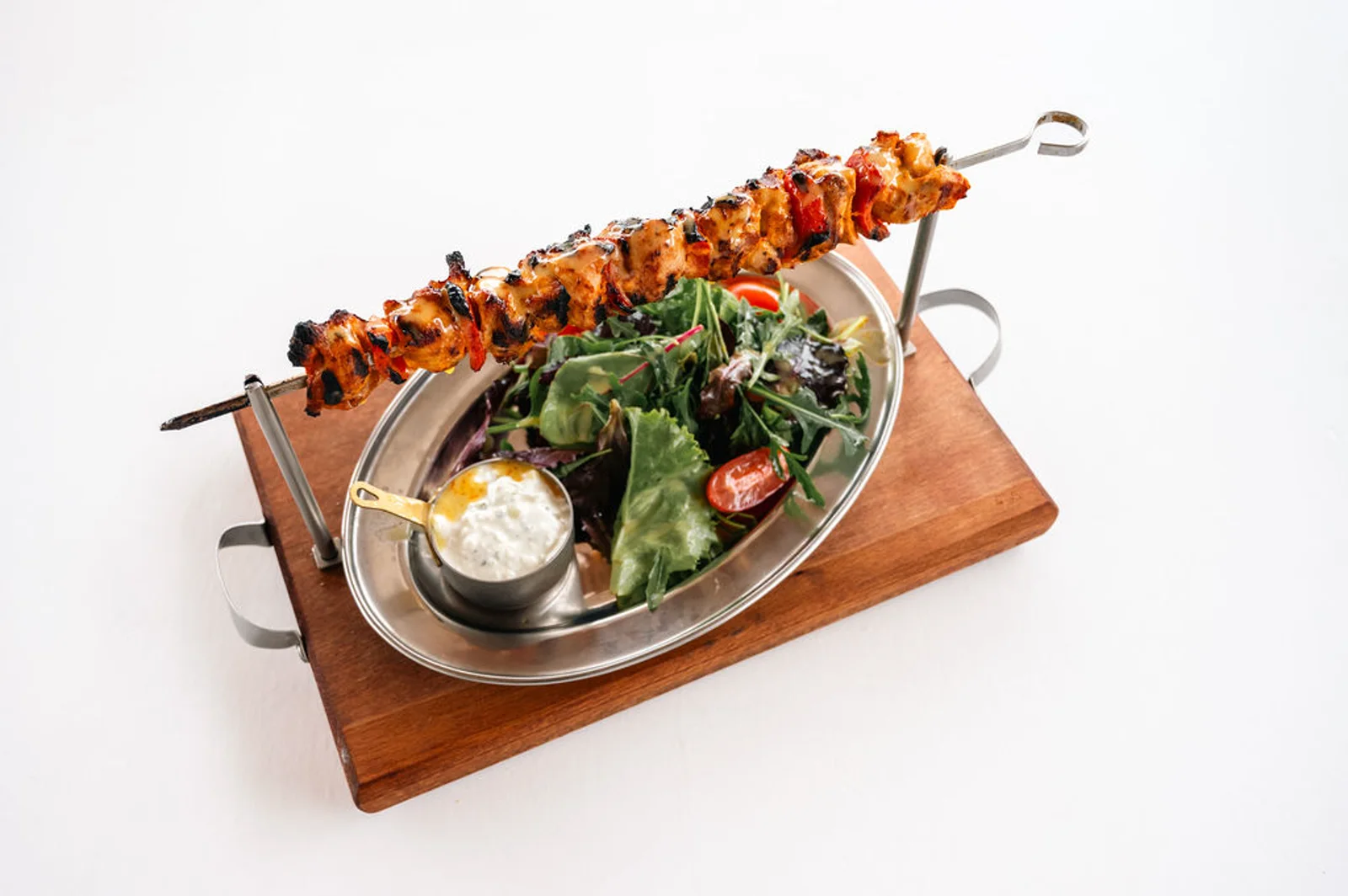 Souvlaki plate at Taverna Romantica Santorini