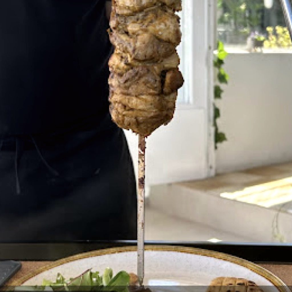 Greek souvlaki served at Taverna Romantica Santorini